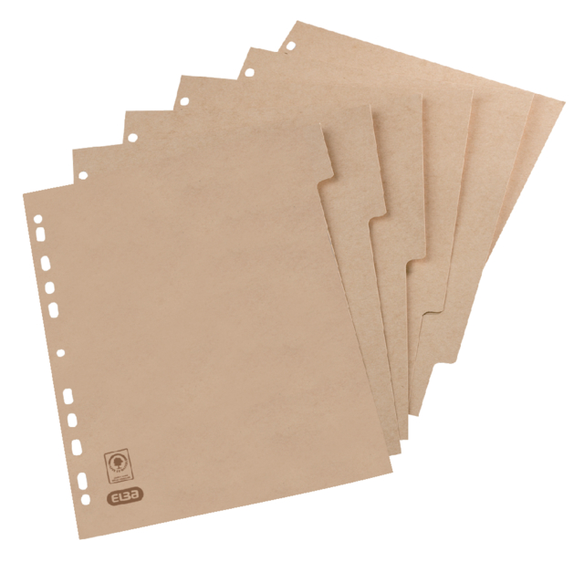 Intercalaires Oxford Touareg 11 perf 6 onglets carton naturel