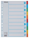 Intercalaire Esselte Standart A4 10 onglets 11 perf carton assorti