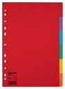 Intercalaire Esselte Economy A4 6 onglets 11perf carton assorti