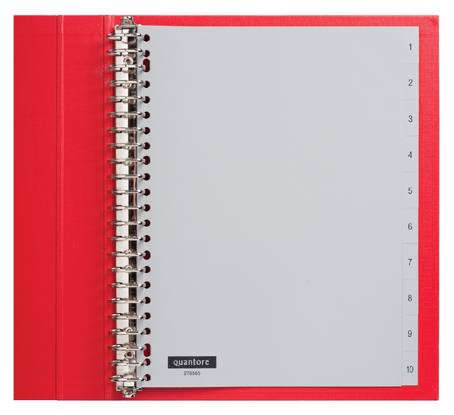 Intercalaire Quantore 23 perforations numéro 1-10 PP gris