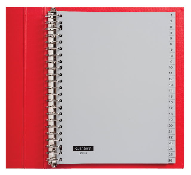 Intercalaires Quantore 23 perf numéro 1-52 gris PP