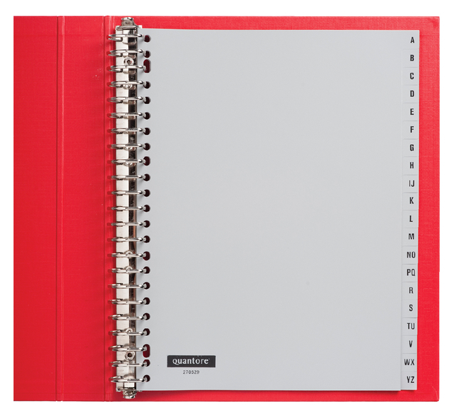 Intercalaire Quantore 23 perforations 20 onglets A-Z PP gris PP