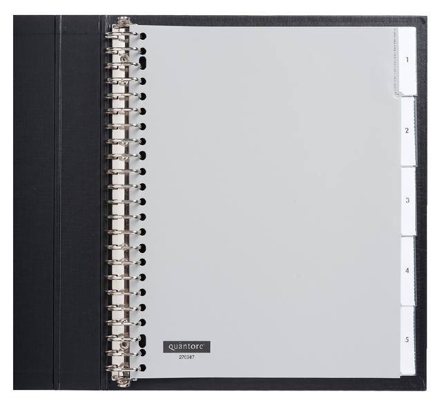 Intercalaire Quantore 23 perforations 5 onglets+fenêtre Extra Large PP gris