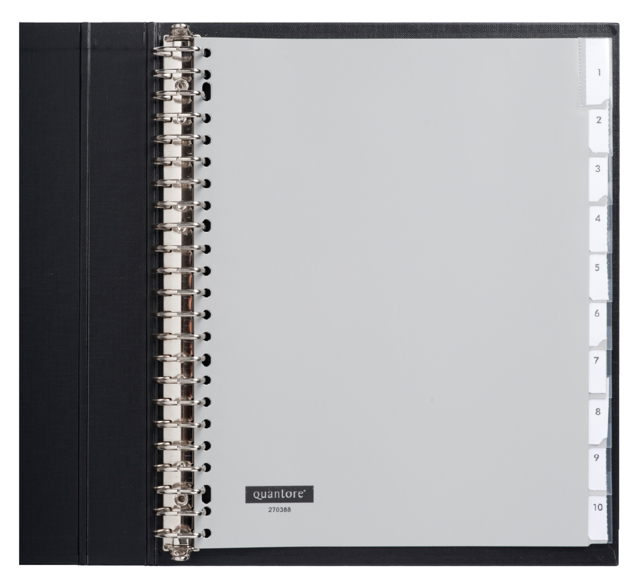 Intercalaires Quantore 23 perforations 10 onglets+fenêtre Extra Large PP