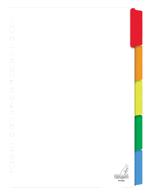 Tabbladen Kangaro 23-gaats PK405M 5-delig wit karton