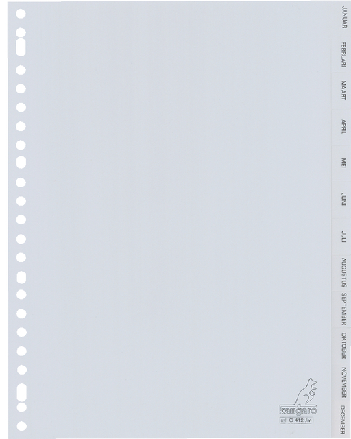 Tabbladen Kangaro 23-gaats G412JM 12-delig maanden grijs PP