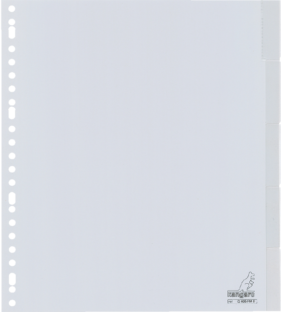 Intercalaire Kangaro G405FM-B A4 23 perforations 5 onglets + fenêtre Large PP