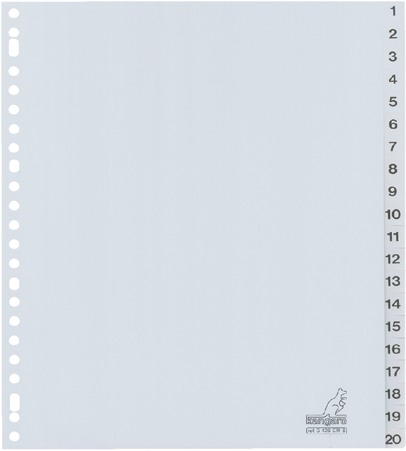 Tabbladen Kangaro 23-gaats G420CM-B 1-20 genummerd breed PP
