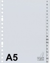 Intercalaire Kangaro G520AZM A5 17 perforations alphabet PP gris