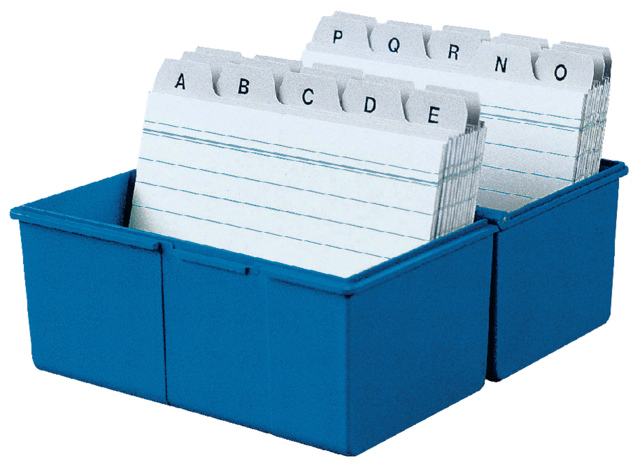 Boîte à fiches Han Large A6 plastique bleu