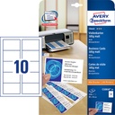 Carte de visite Avery C32010-25 85x54mm 185g 250 pièces