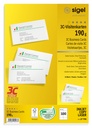 Cartes de visite Sigel 85x55mm uni 190g coins arrondis blanc 100 pièces