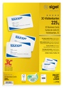 Cartes de visite Sigel 85x55mm uni 225g coins arrondis blanc 100 pièces