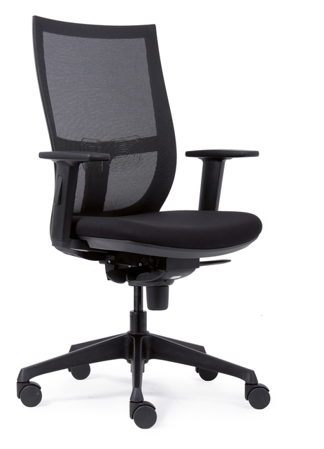 Chaise de bureau Euroseats Curve pied croix plastique noir