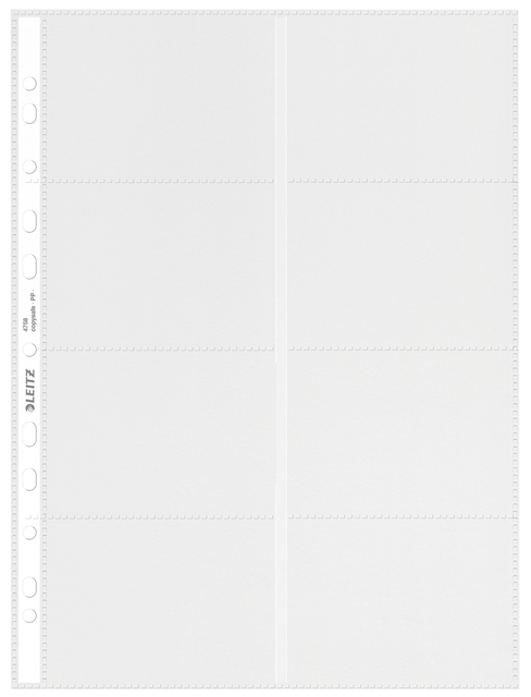 Pochette Leitz Premium pour cartes de visite Copy safe A4 PP transparent 10 pièces