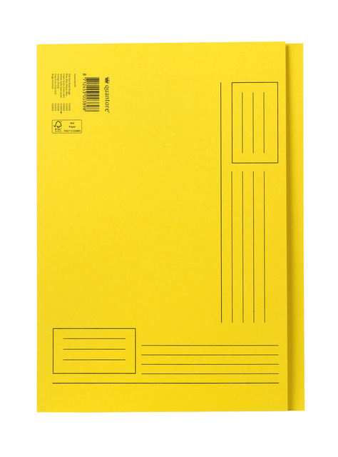Vouwmap Quantore A4 ongelijke zijde 250gr geel
