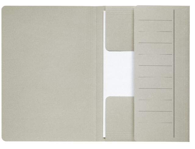 Dossiermap Djois Secolor Mammoet folio 3 kleppen 250gr recycled grijs 50 stuks