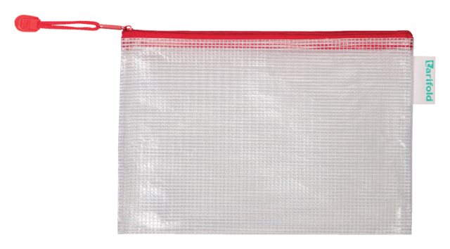 Pochette rangement Tarifold avec zip 235x165mm PVC rouge