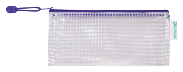 Opbergtas Zipper met rits 250x115mm PVC blauw