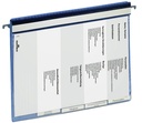 Dossier gestion du personnel Durable 5 compartiments + rail bleu