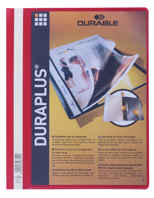 Chemise à lamelle Durable Duraplus A4 rouge