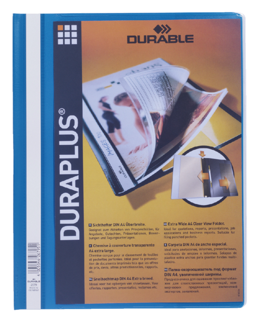 Snelhechtmap Durable Duraplus A4 blauw