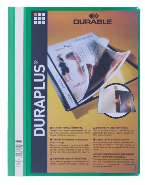 Snelhechtmap Durable Duraplus A4 groen