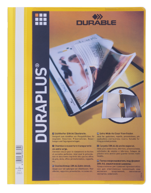 Snelhechtmap Durable Duraplus A4 geel