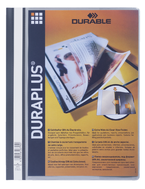 Chemise à lamelle Durable Duraplus A4 gris