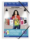 Chemise à élastique Oxford Polyvision A4 pochette d'insertion 3 rabats PP transparent