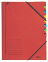 Sorteermap Leitz 7 tabbladen karton rood