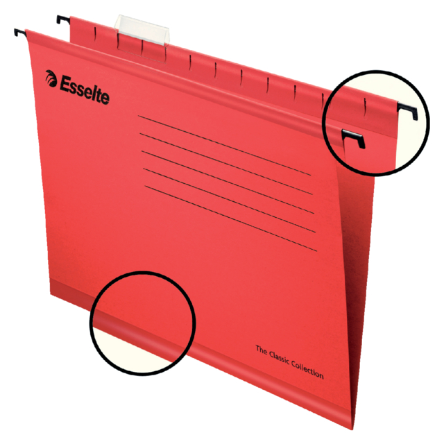 Hangmap Esselte Classic A4 V-bodem 345x240mm rood