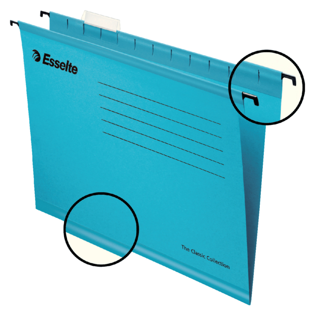 Dossier suspendu Esselte Classic folio fond V 382x240mm bleu