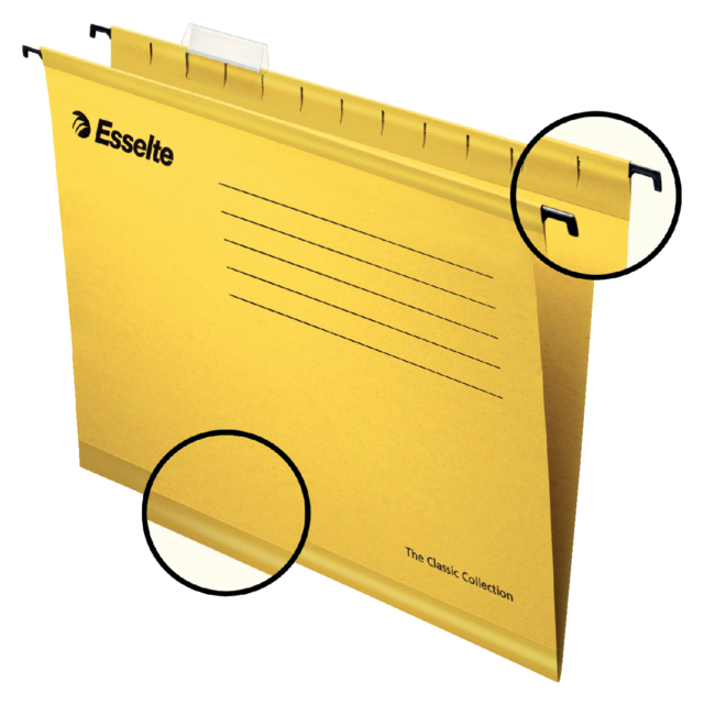 Dossier suspendu Esselte Classic folio fond V 382x240mm jaune