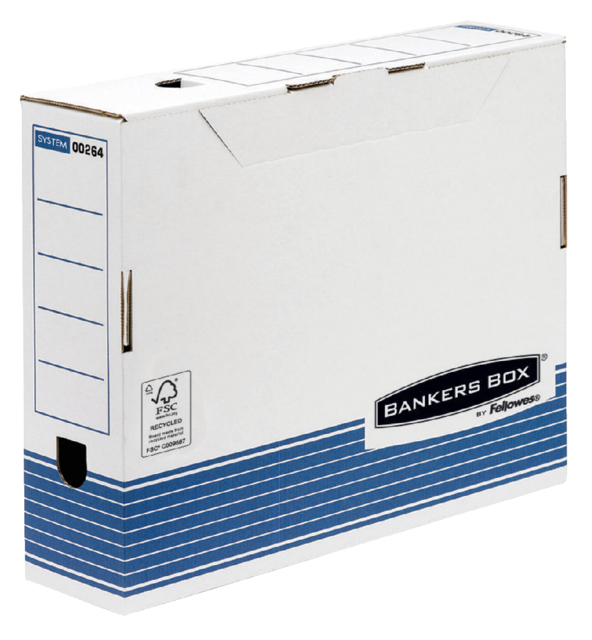 Archiefdoos Bankers Box System A4 80mm wit blauw