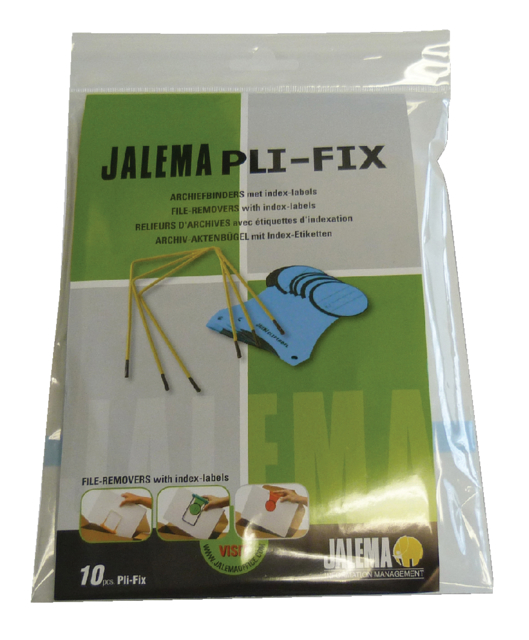 Relieur d''archives JalemaClip Pli-Fix jaune 10 pièces