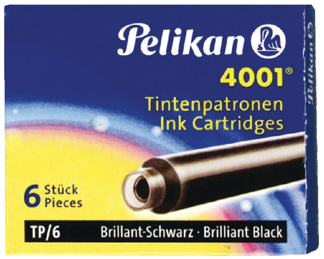 Cartouche d’encre Pelikan 4001 noir 6 pièces