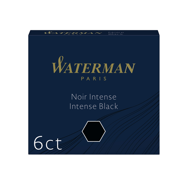 Cartouche d’encre Waterman International noir paquet 6 pièces