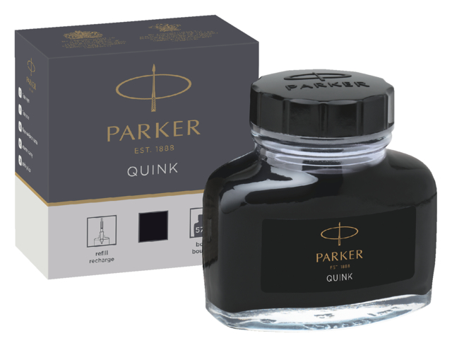 Vulpeninkt Parker Quink permanent 57ml zwart