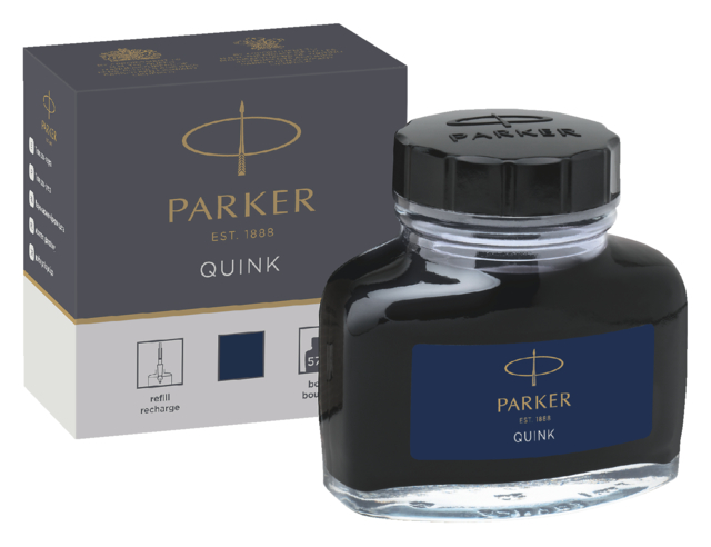 Vulpeninkt Parker Quink permanent 57ml blauw/zwart