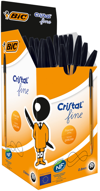 Balpen Bic Cristal fijn zwart