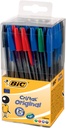 Stylo bille BIC Cristal Medium assorti boîte transparente