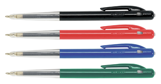 Balpen Bic M10 medium assorti in tubo verpakking