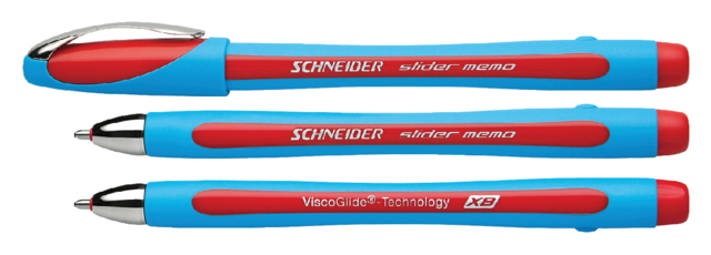 Balpen Schneider Slider Memo extra breed rood