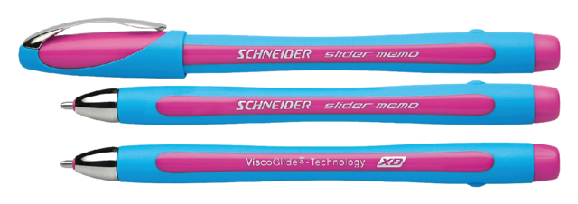 Balpen Schneider Slider Memo extra breed roze