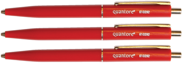 Stylo bille Quantore rétractable avec clip métal Medium rouge