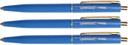 Balpen Quantore drukknop met metalen clip blauw medium