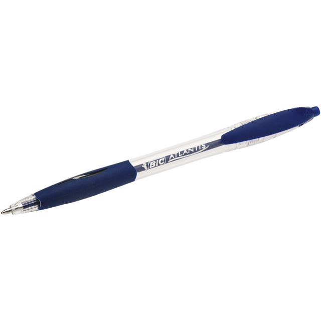 Stylo bille BIC Atlantis Classic Grip Clic Medium bleu