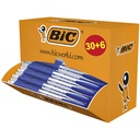 Stylo bille BIC Atlantis Classic Grip Clic Medium bleu lot économique 30+6 gratuits