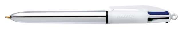 Stylo bille BIC 4 couleurs Shine Medium argent
